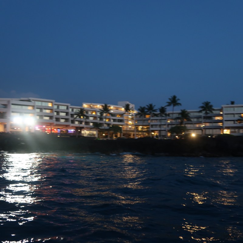 View of Kailua-Kona at Night from Boat