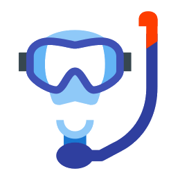 drawing of a snorkel and mask